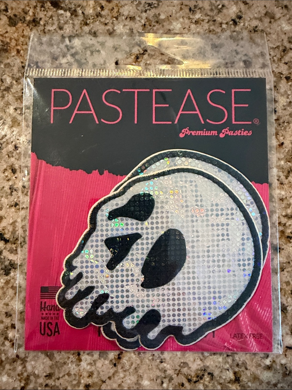 Premium Sparkle Skull Pasties/Nipple Covers - Silver